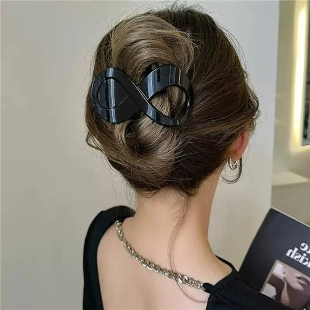 4 Pcs French Concord Flat Hair Clips, 3.35 Inch Curved Hair Claw Alligator Hair